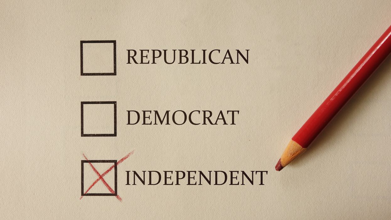 Republican, Democratic and independent checkboxes, with the third one checked
