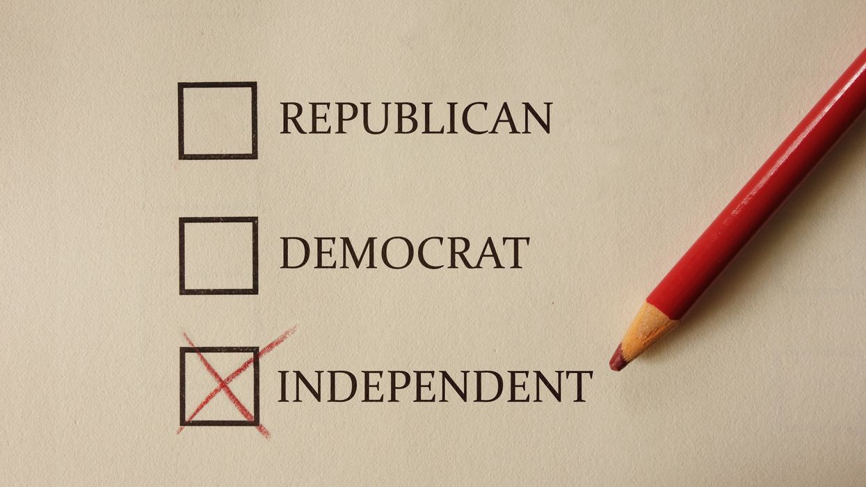 Republican, Democratic and independent checkboxes, with the third one checked