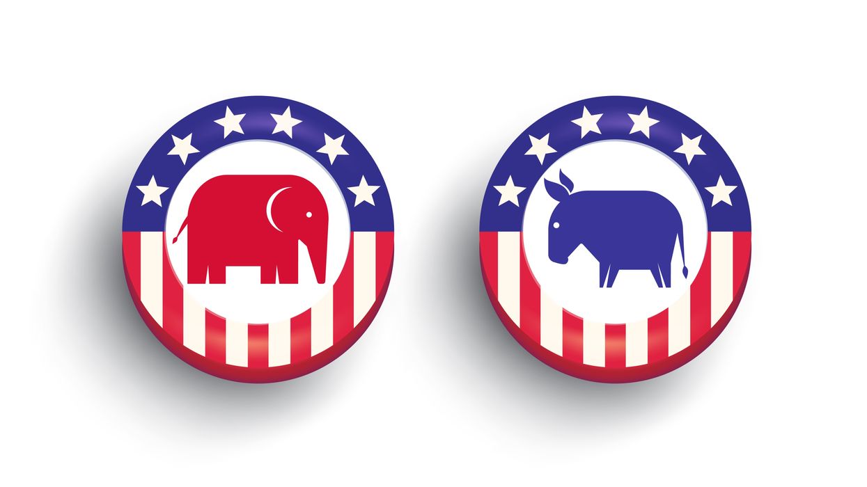 Republican elephant and Democratic donkey
