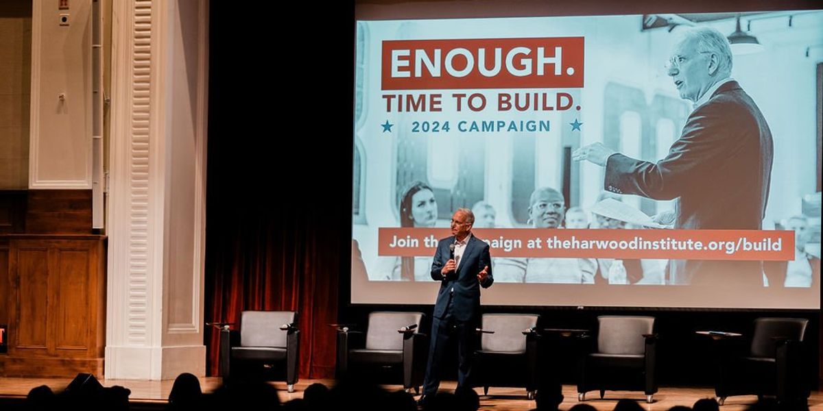 Rich Harwood speaks at "Enough. Time to Build." event
