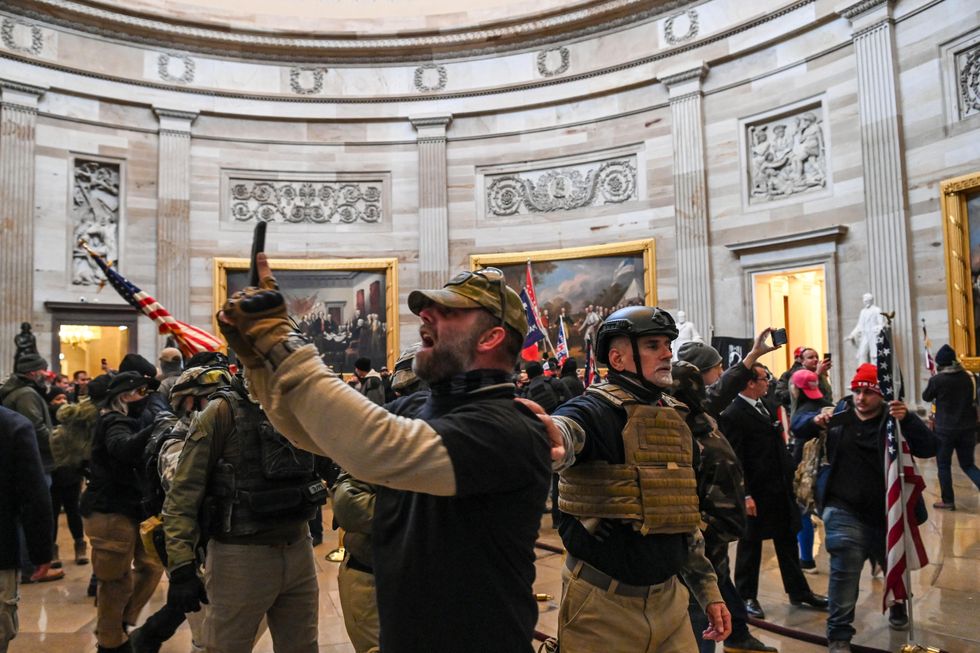 Rioters in Capitol Rotunda