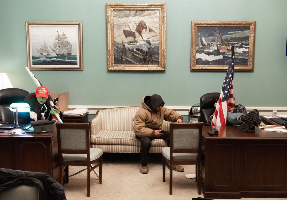 Rioters in Speaker Nancy Pelosi's chamber