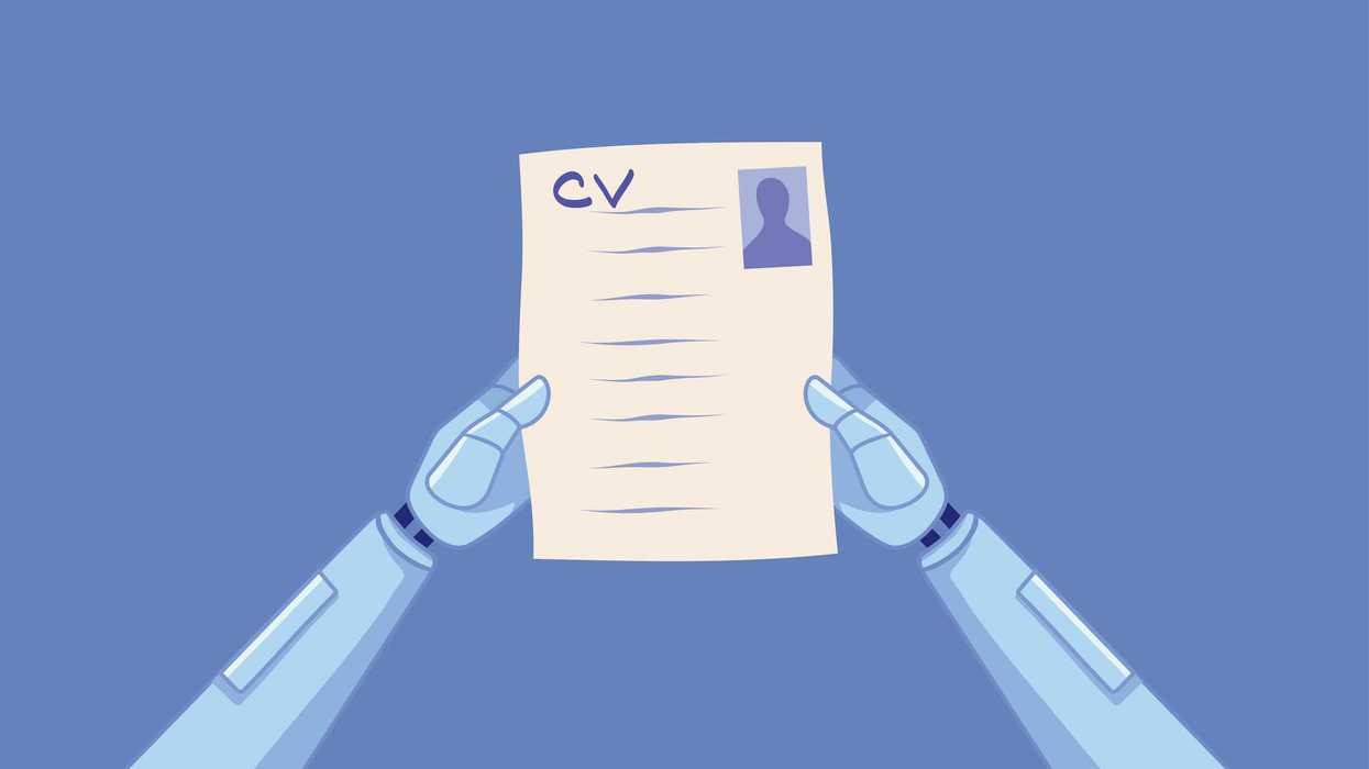 Robot Holding a Resume Doing HR Work Vector Illustration