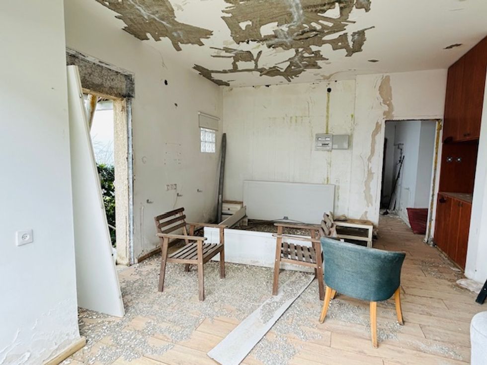 Rubble from a home in Metula, Israel
