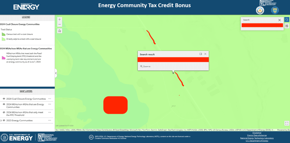 screenshots of Energy Community Maps