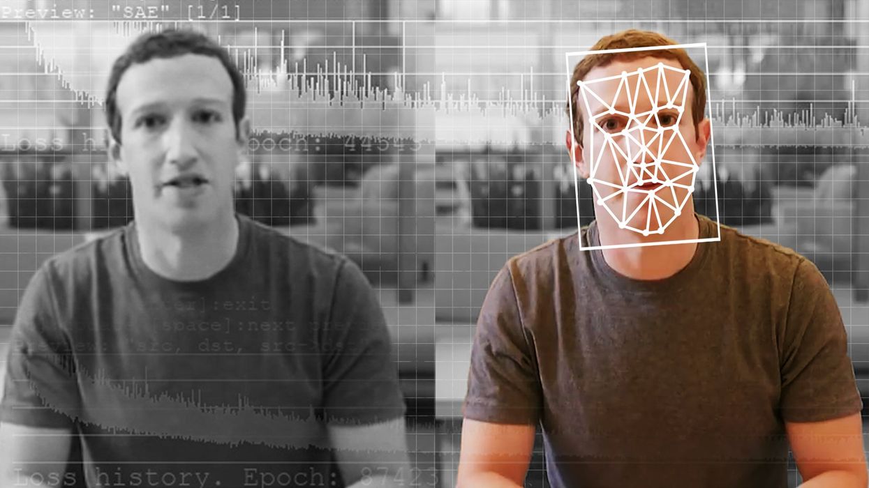 Side-by-side images, one with a computer overlay