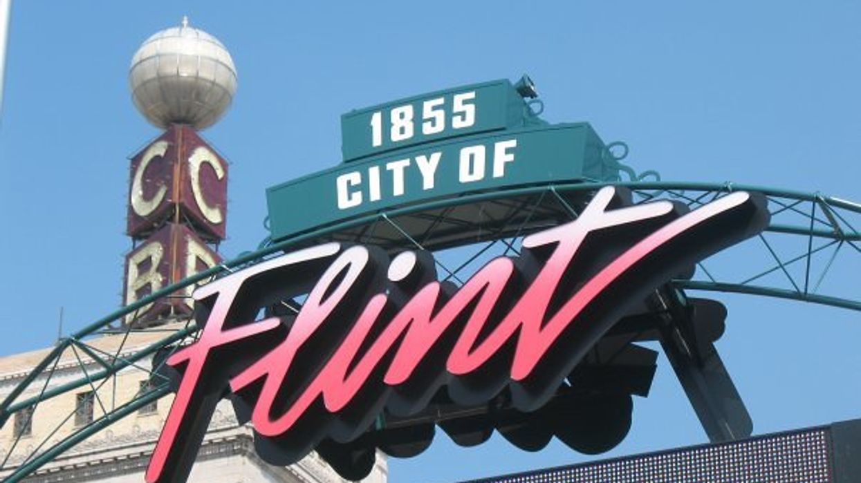 Sign for Flint., Mich.