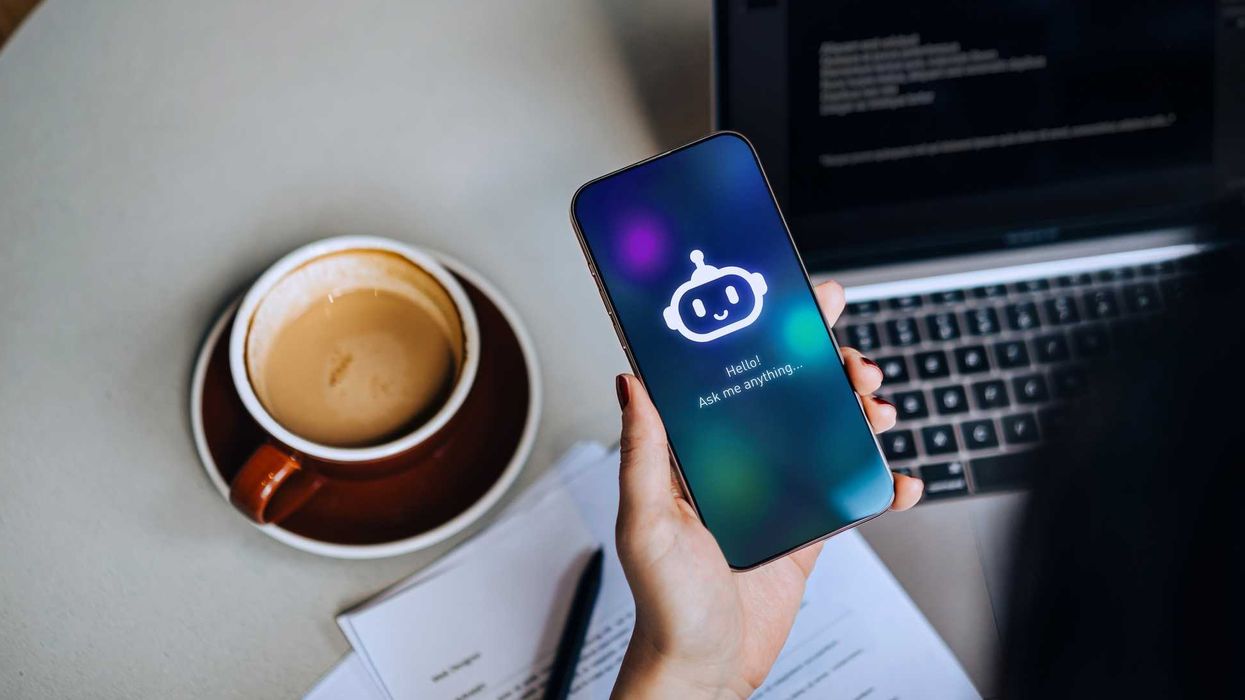 Someone using an AI chatbot on their phone.