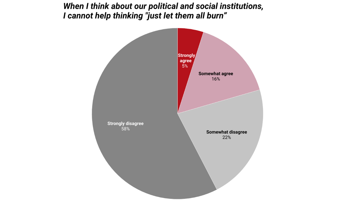 Poll: American Institutions? 1 in 5 say "let them burn"