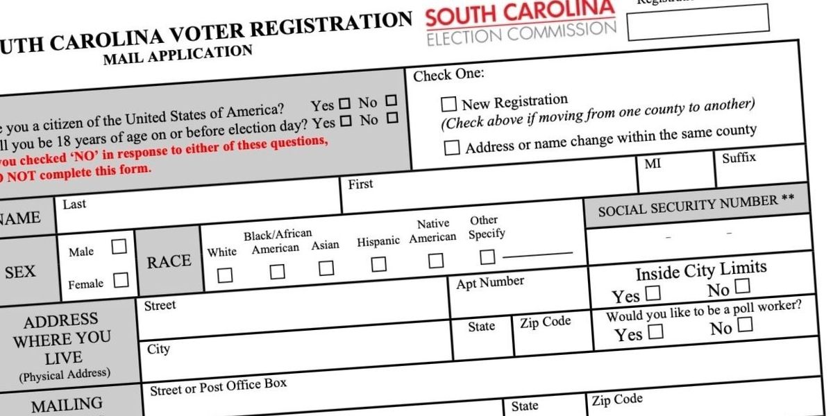 South Carolina voter registration form