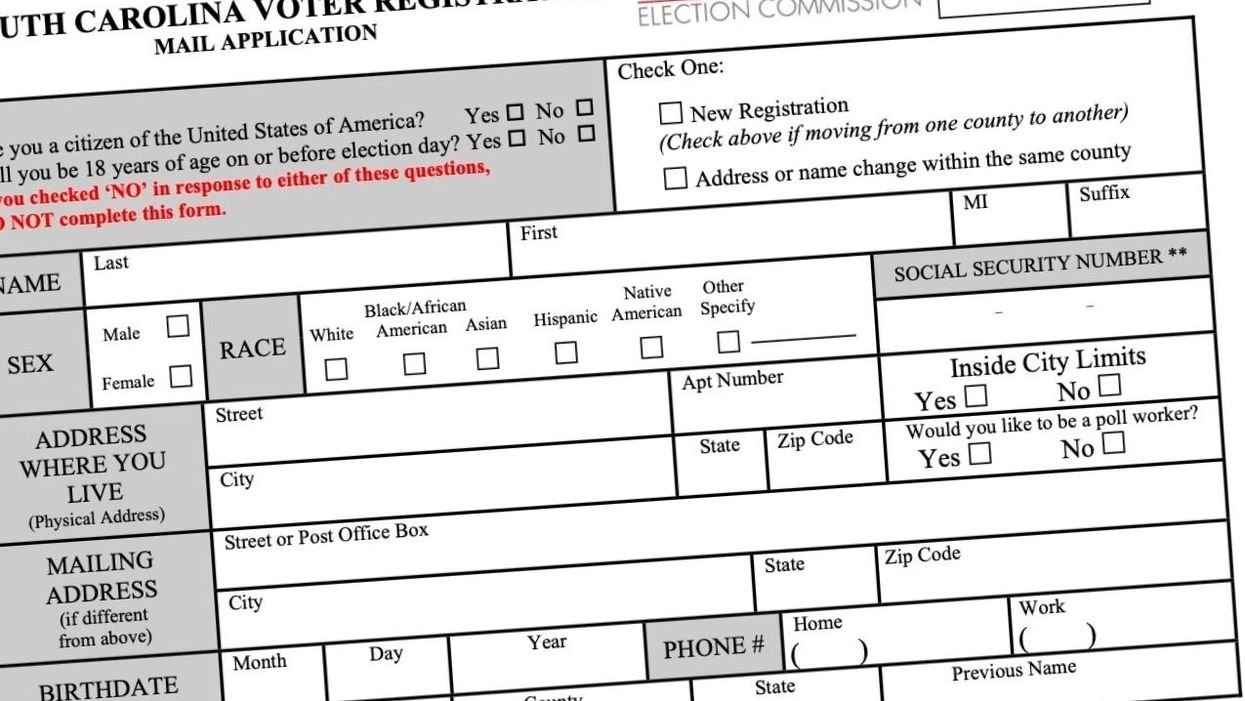South Carolina voter registration form
