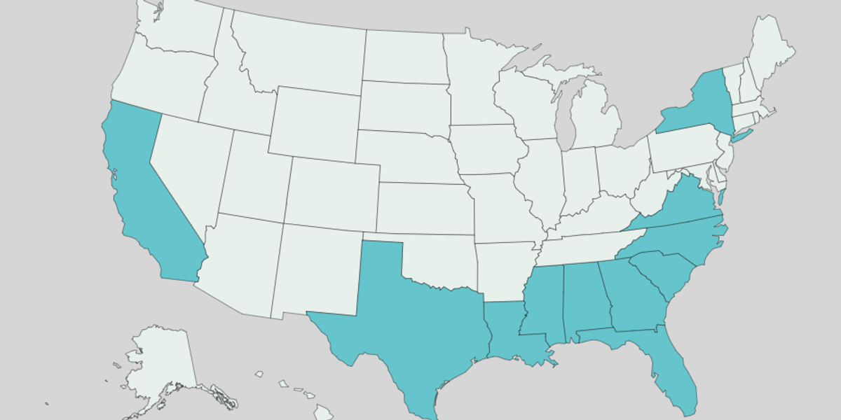 States that would require preclearance under proposal for new Voting Rights Act