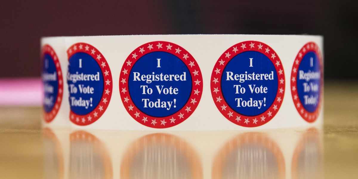 Stickers that say, "I Registered To Vote Today!"