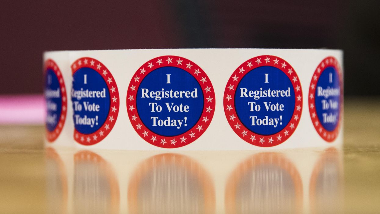 Stickers that say, "I Registered To Vote Today!"