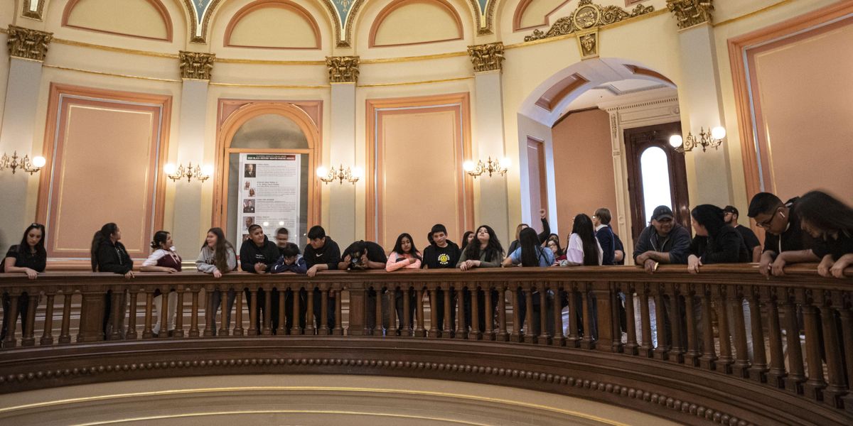 Students at the state Capitol in Sacramento, Calif.
