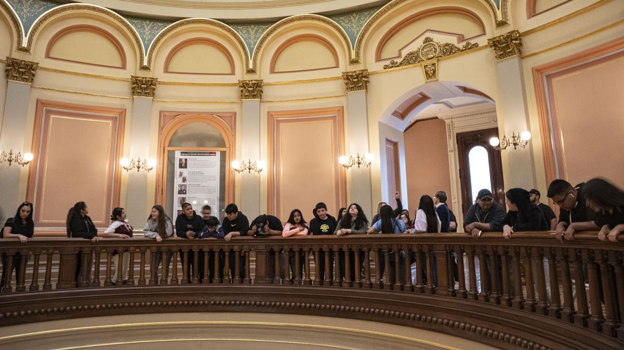 Students at the state Capitol in Sacramento, Calif.