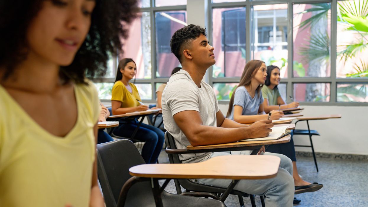 Students in a classroom.