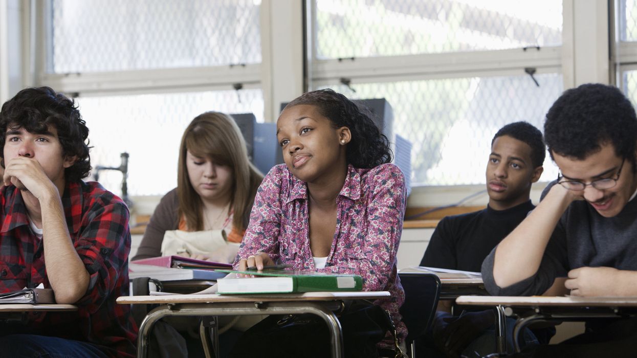 Students listening in a classroom