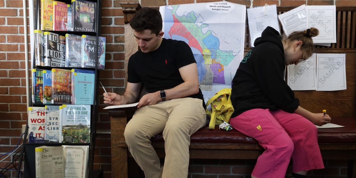 Students registering to vote