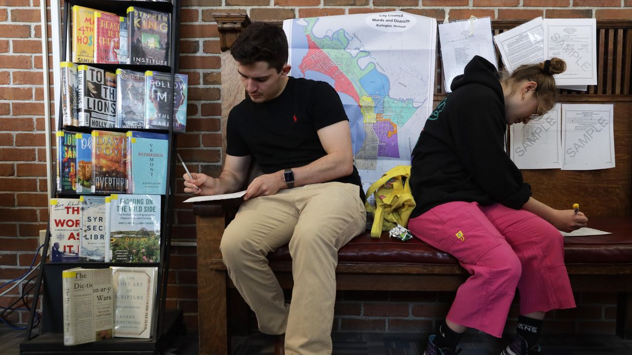 Students registering to vote