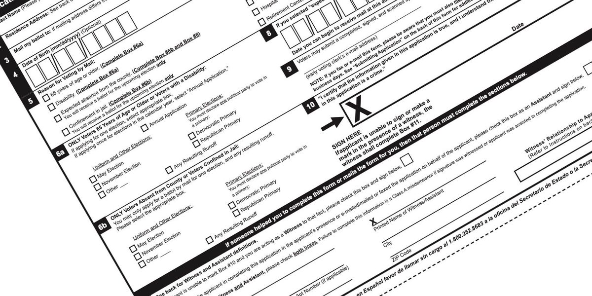 Texas application for absentee ballot