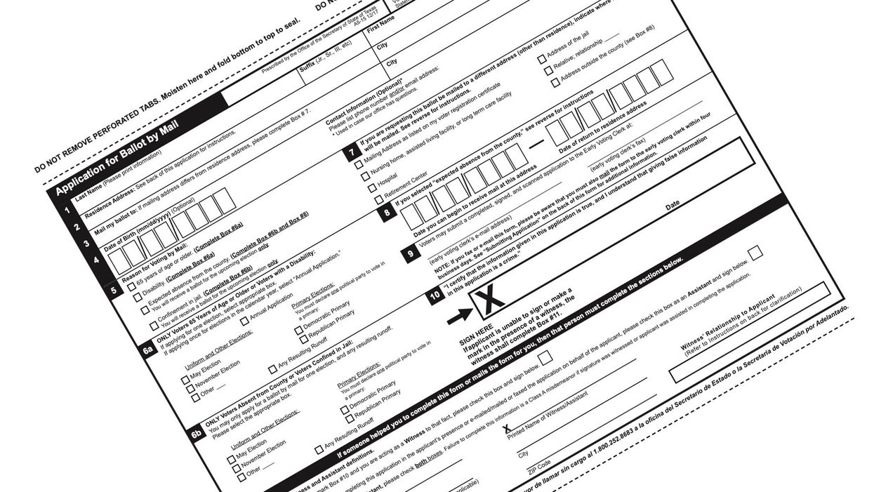 Texas application for absentee ballot
