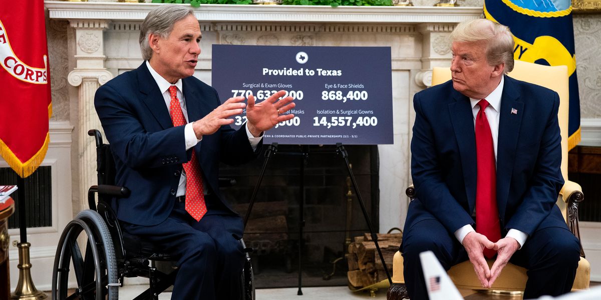 Texas Gov. Greg Abbott and President Donald Trump