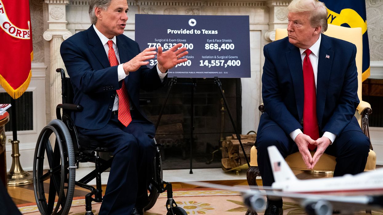 Texas Gov. Greg Abbott and President Donald Trump