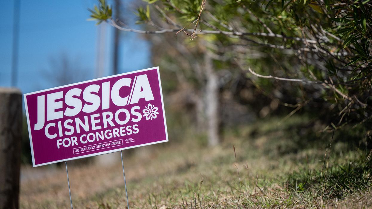 Texas primary, Jessica Cisneros yard sign