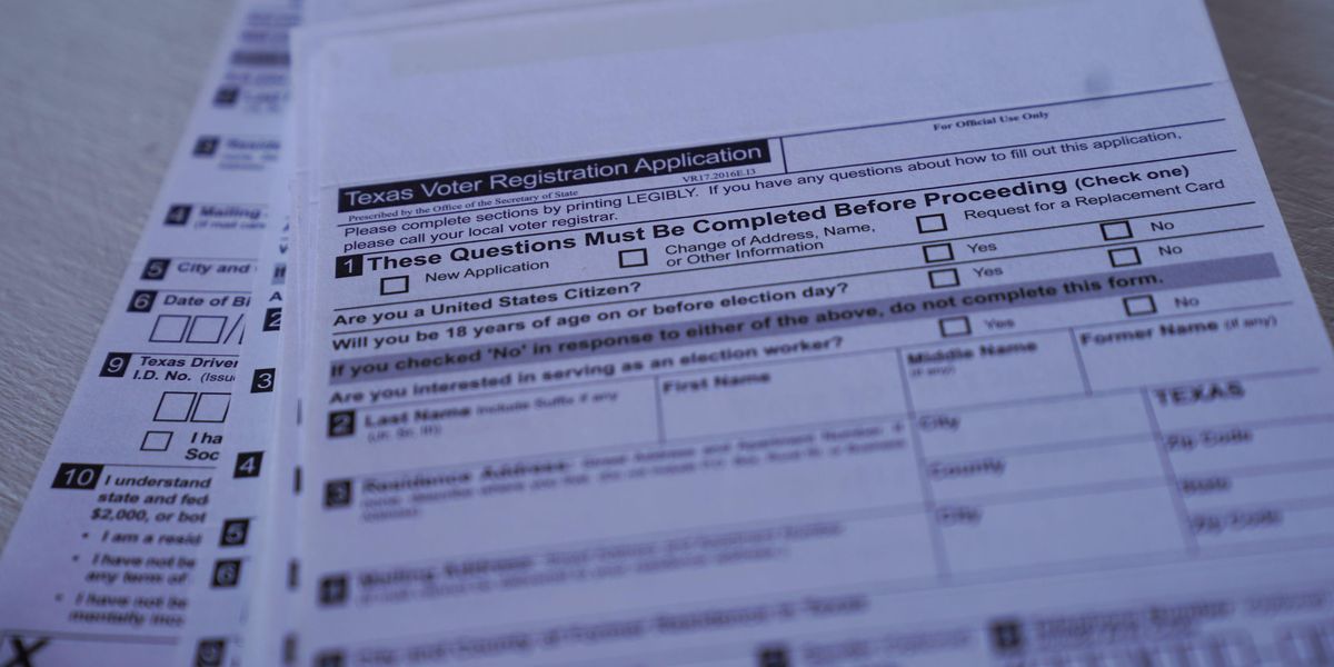 Texas voter registration form
