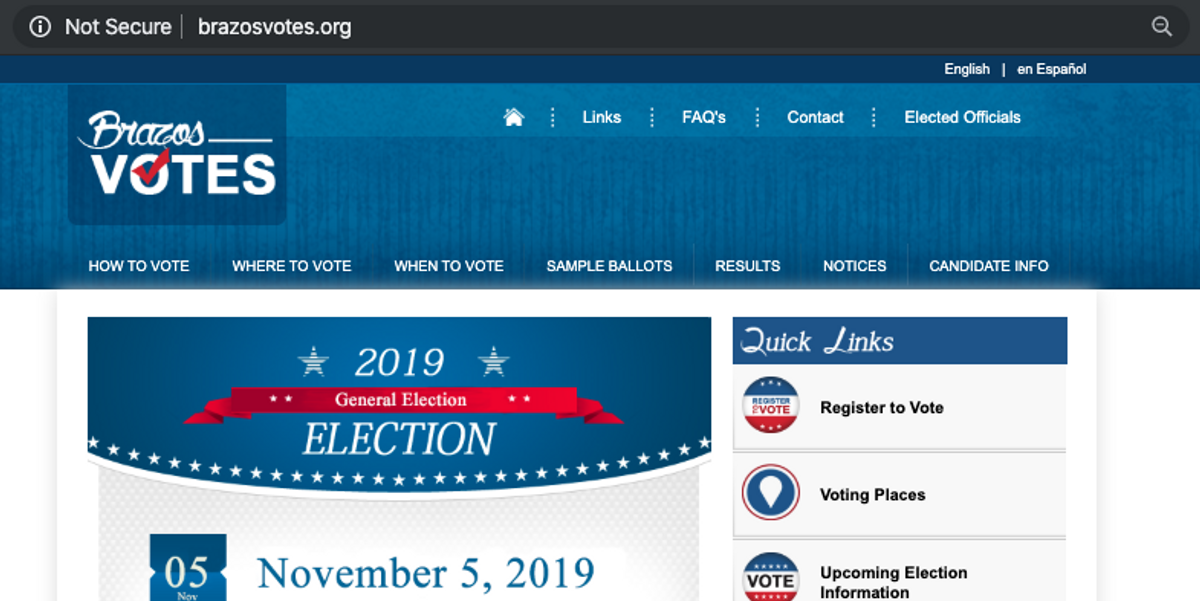 Most Texas election websites are not secure, report finds