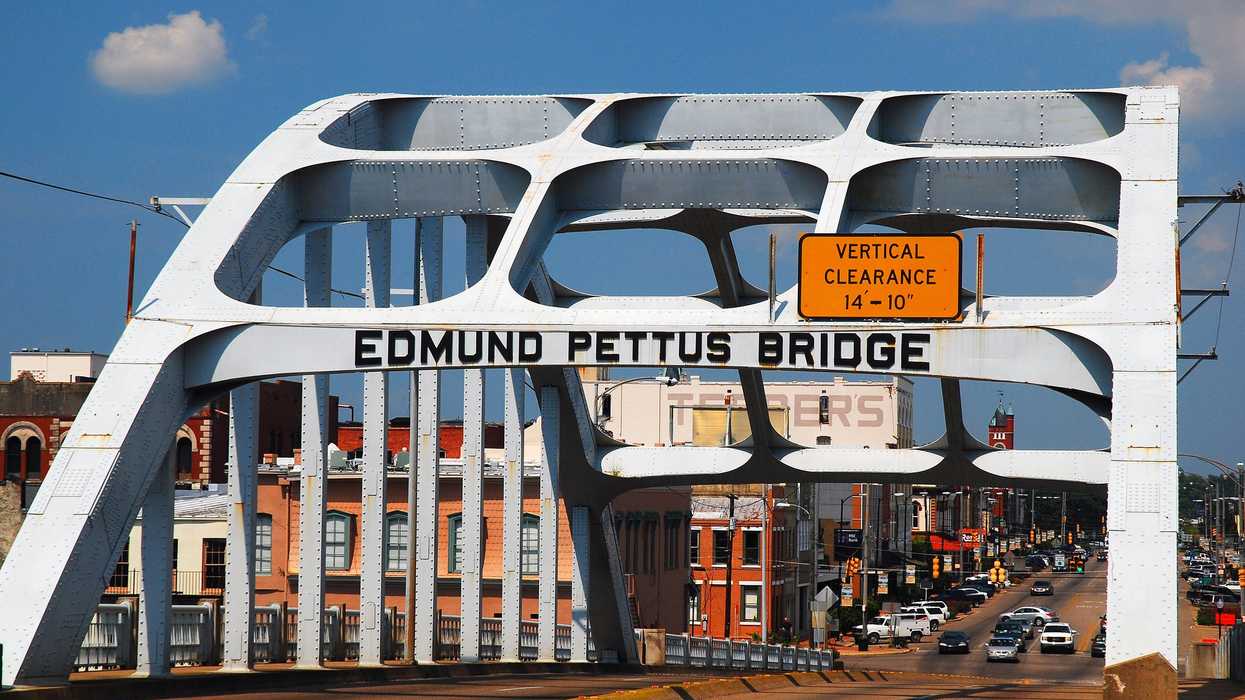 The Edmund Pettus Bridge, in Selma, Alabama, was the scene of violent clashes as Martin Luther King led a march from Selma to Montgomery.