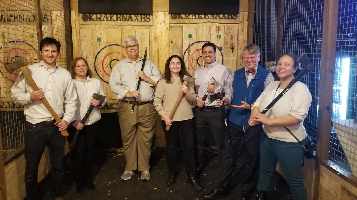 The Fulcrum staff: Geoff West, Jessica Puchala, Bill Theobald, Sara Swann, David Meyers, David Hawkings, Tristiaña Hinton.