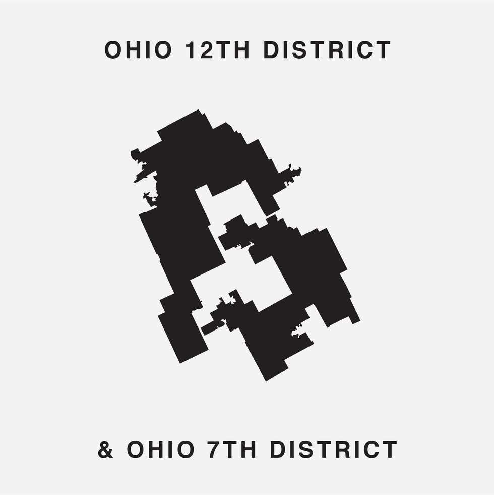 The letter B Ugly Gerry gerrymandering font