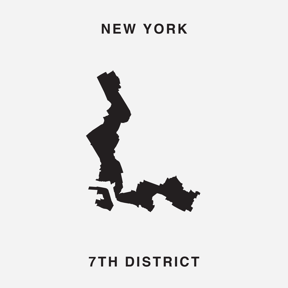 The letter L Ugly Gerry gerrymandering font