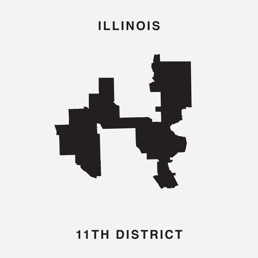 The letter N Ugly Gerry gerrymandering font