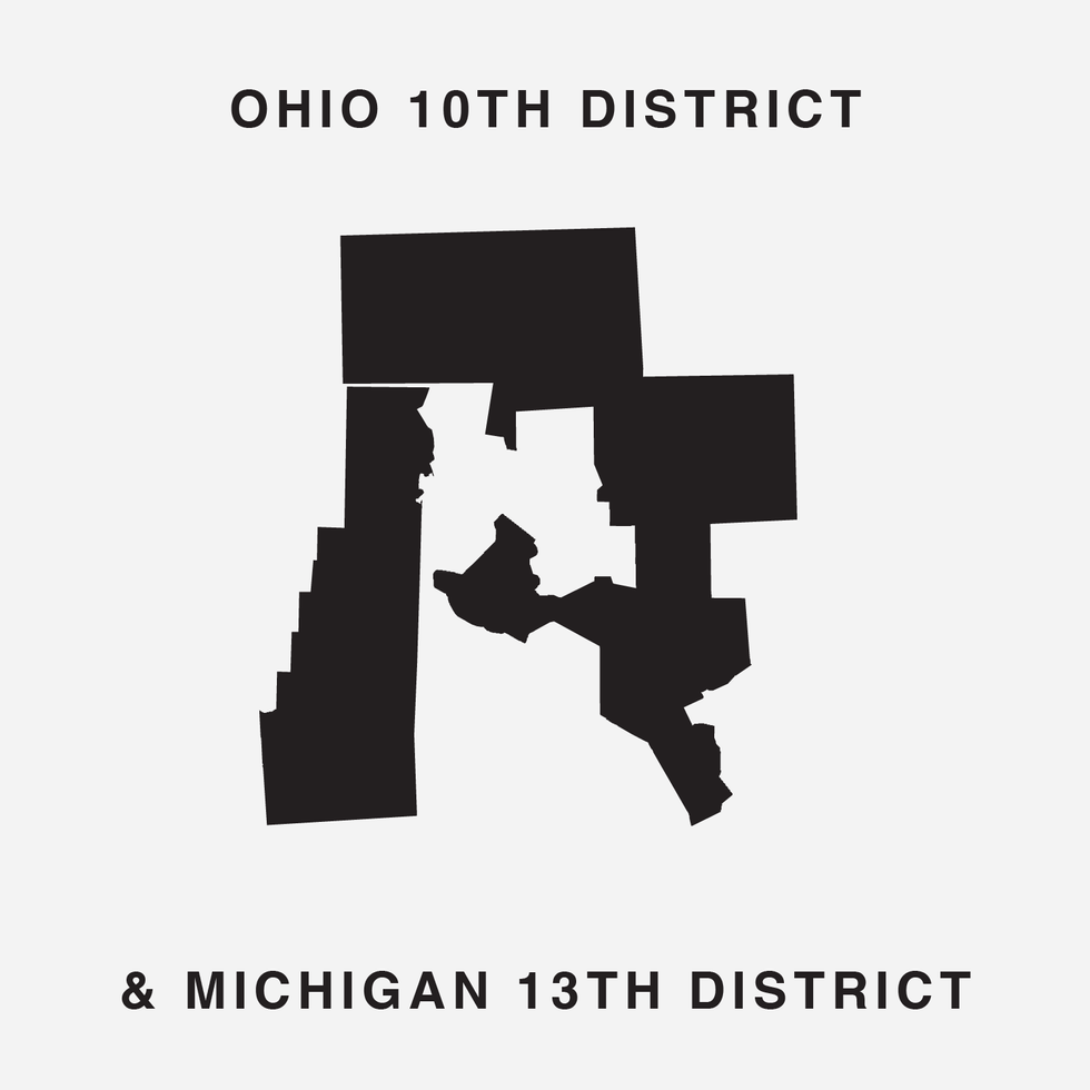 The letter R Ugly Gerry gerrymandering font