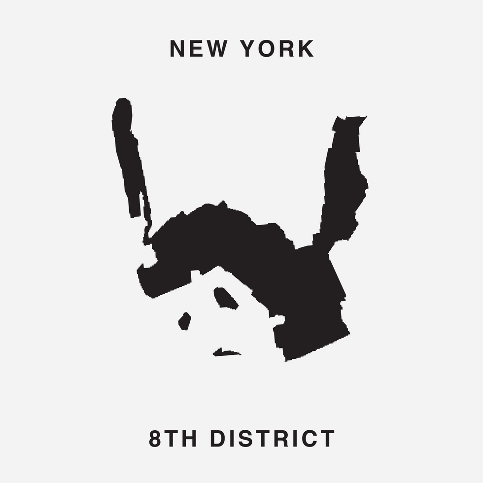 The letter W Ugly Gerry gerrymandering font