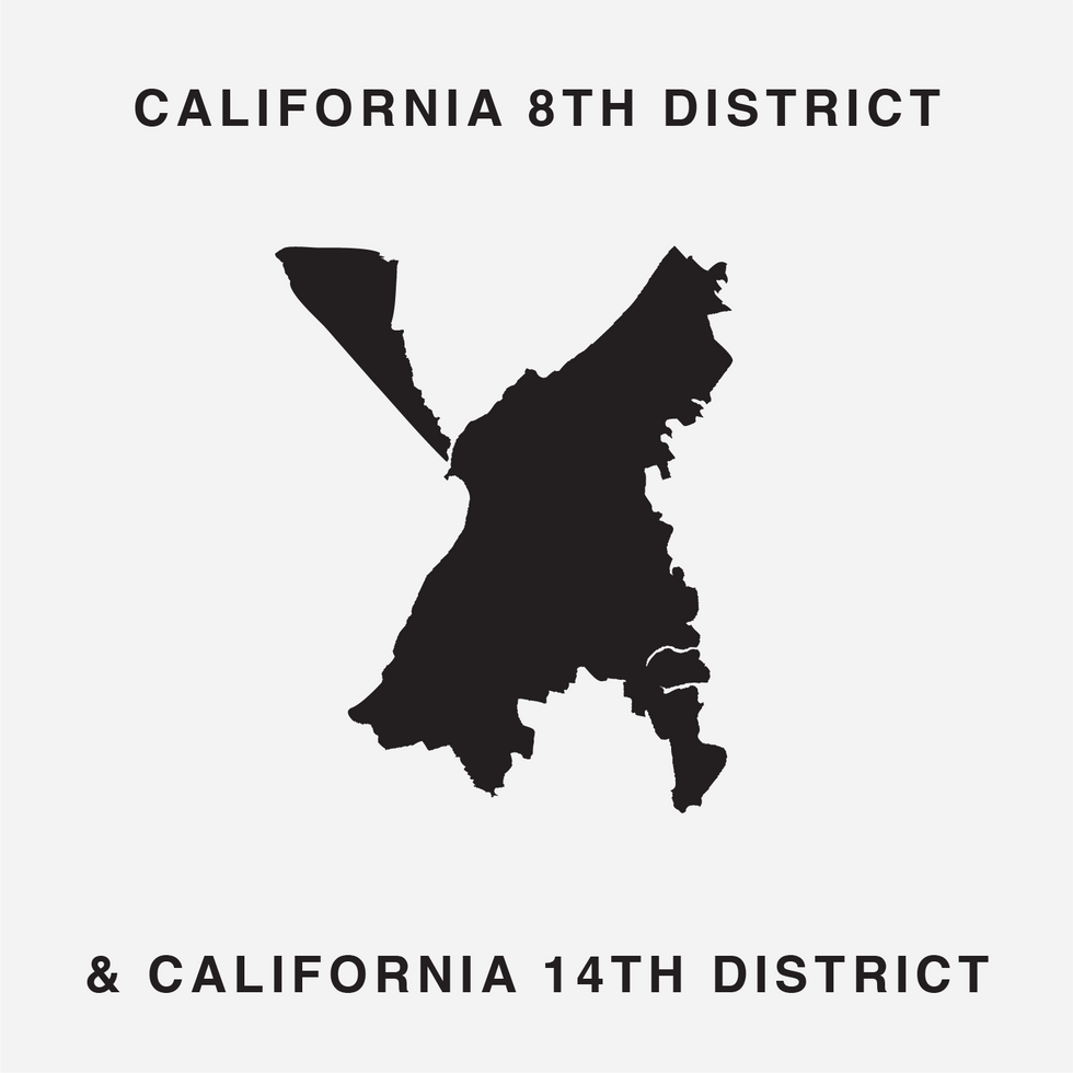The letter X Ugly Gerry gerrymandering font