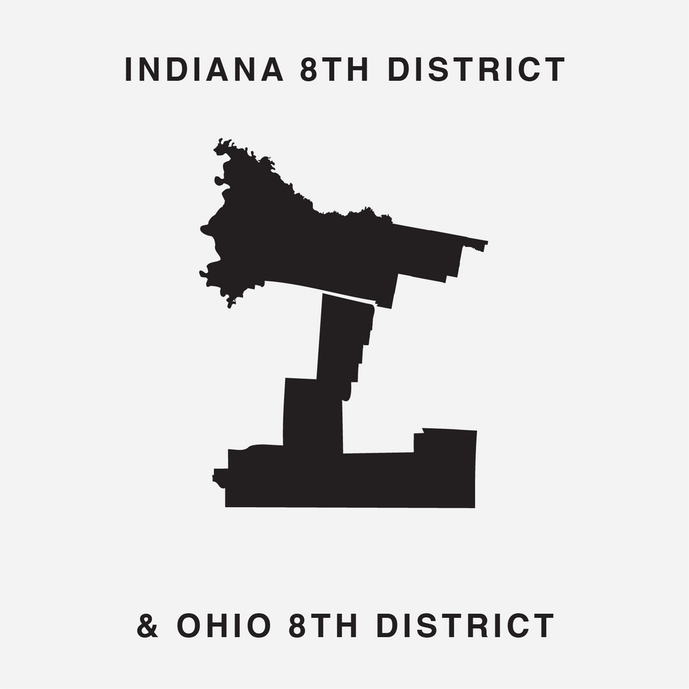 The letter Z Ugly Gerry gerrymandering font