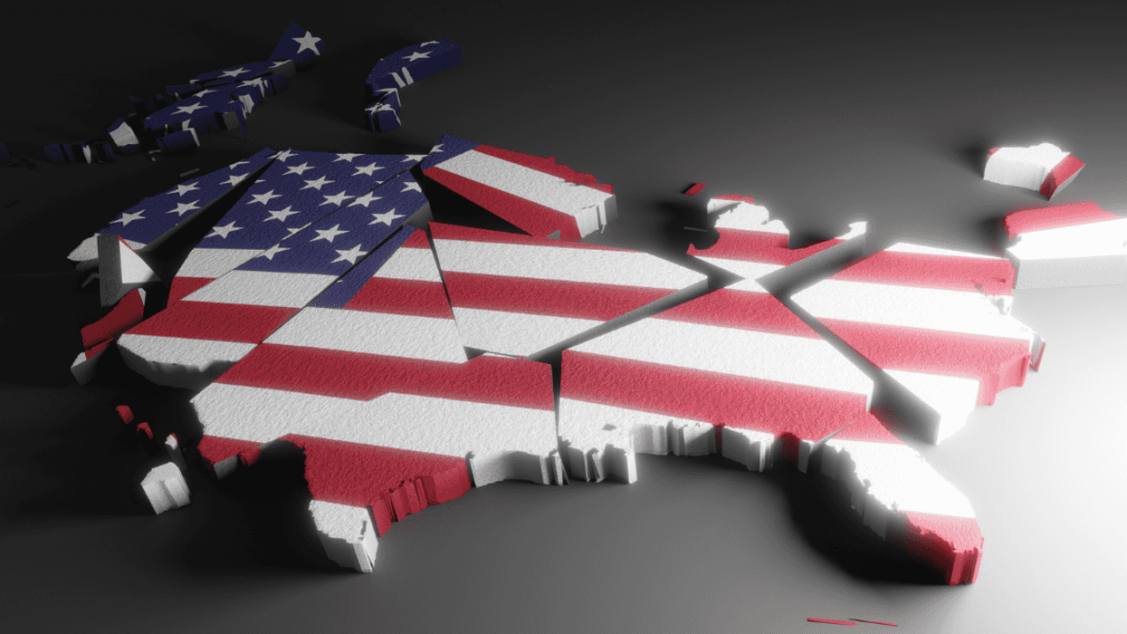 The map of the U.S. broken into pieces.