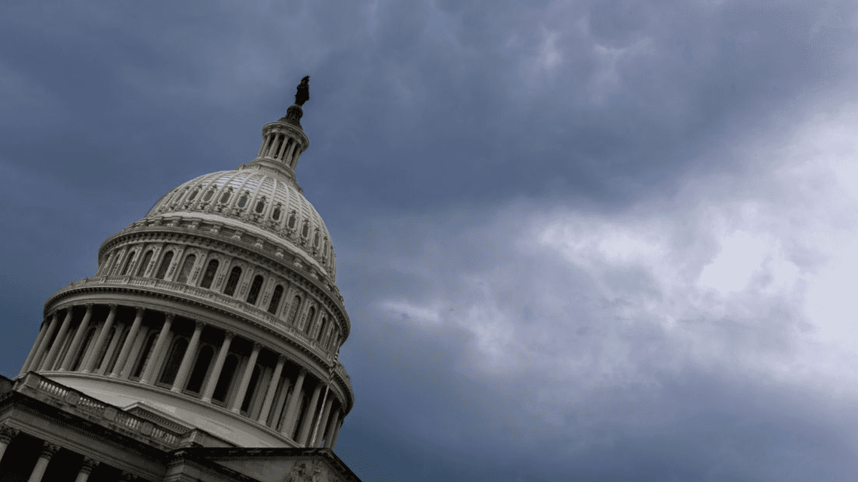 The sky clears behind the U.S. Capitol after rainy weather