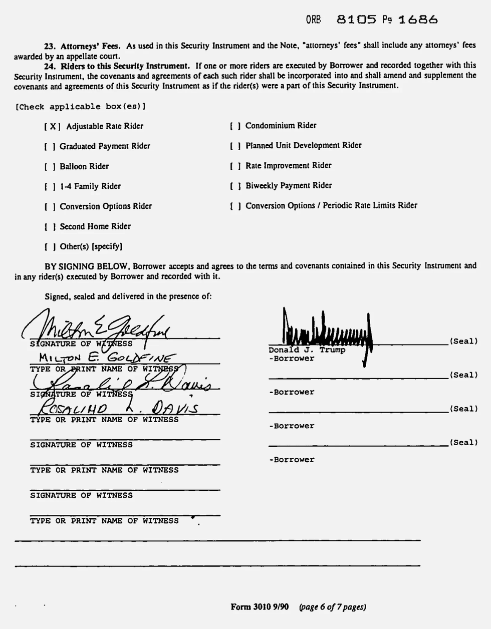 trump mortgage document