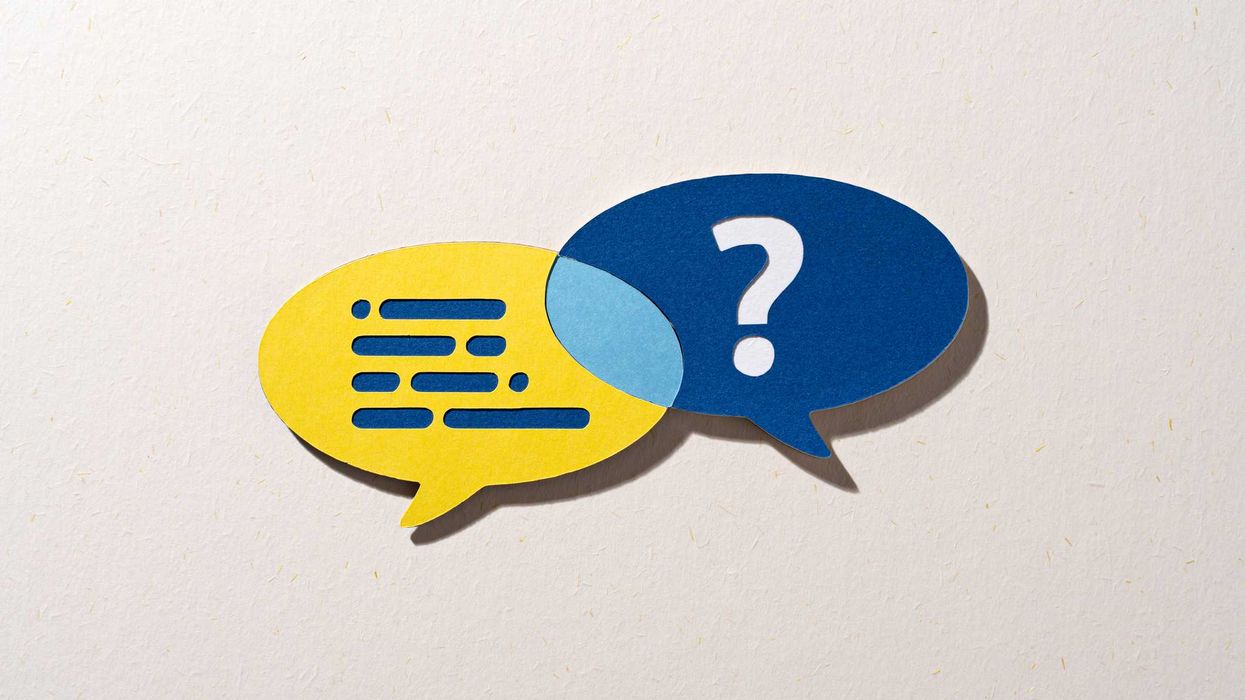 Two speech bubbles.