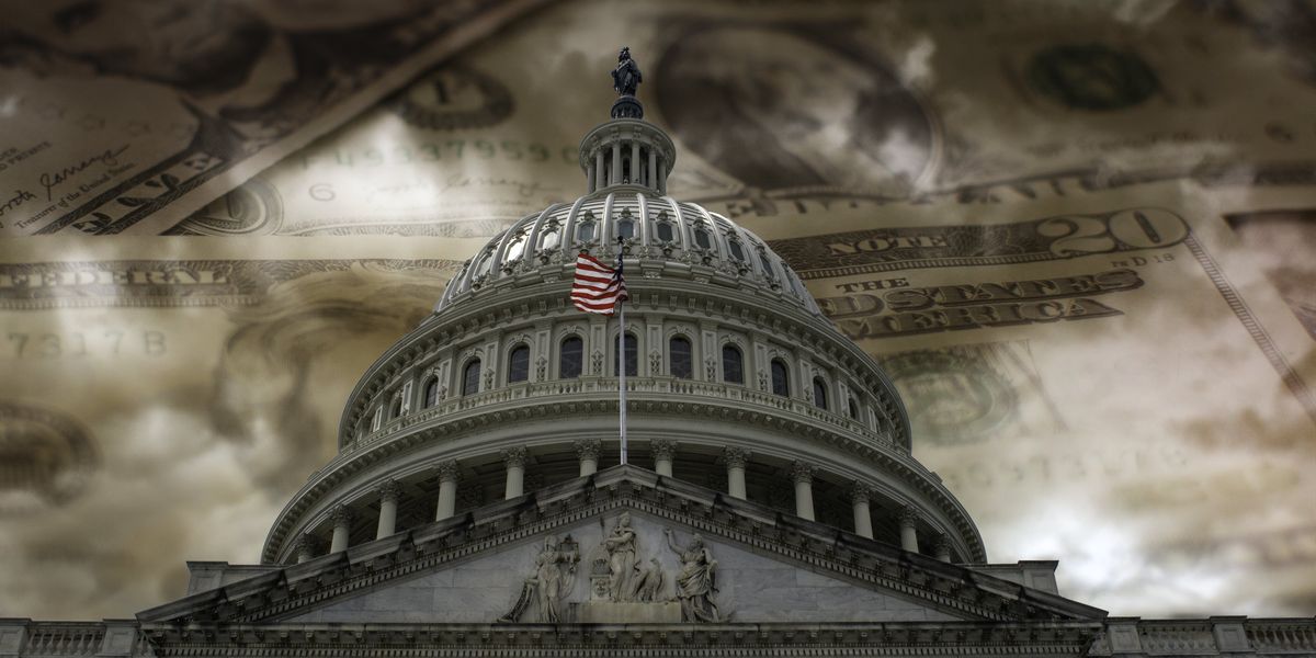 U.S. Capitol surrounded by money