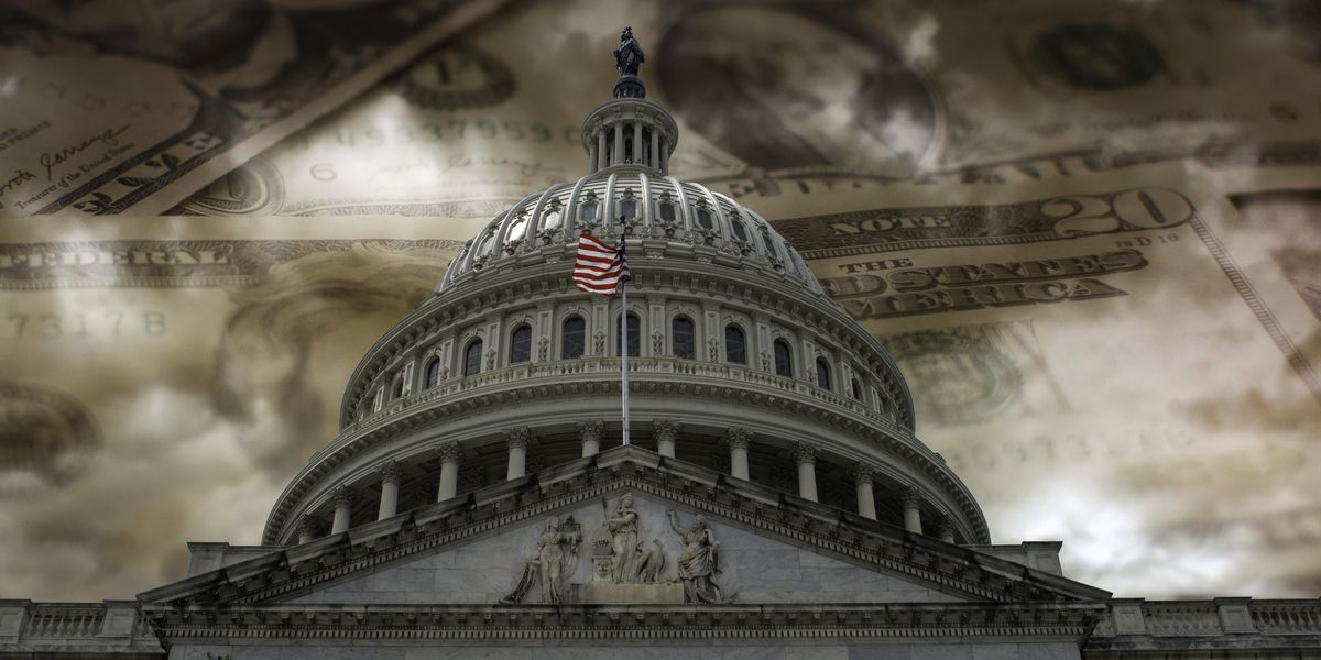 U.S. Capitol surrounded by money