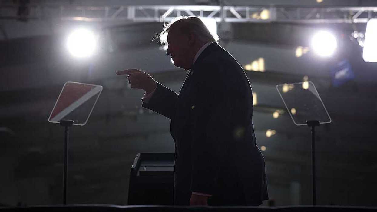 U.S. President Donald Trump speaks during a campaign rally.