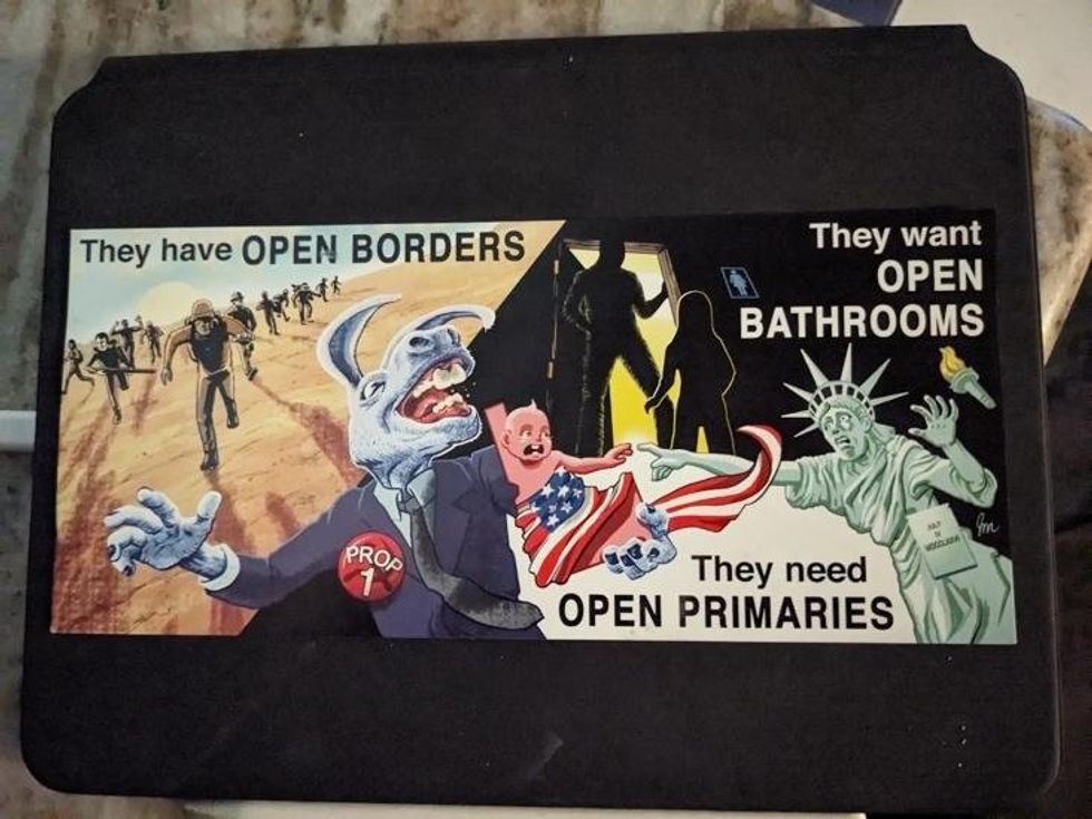 \u201cOpen borders, open bathrooms, open primaries\u201d image