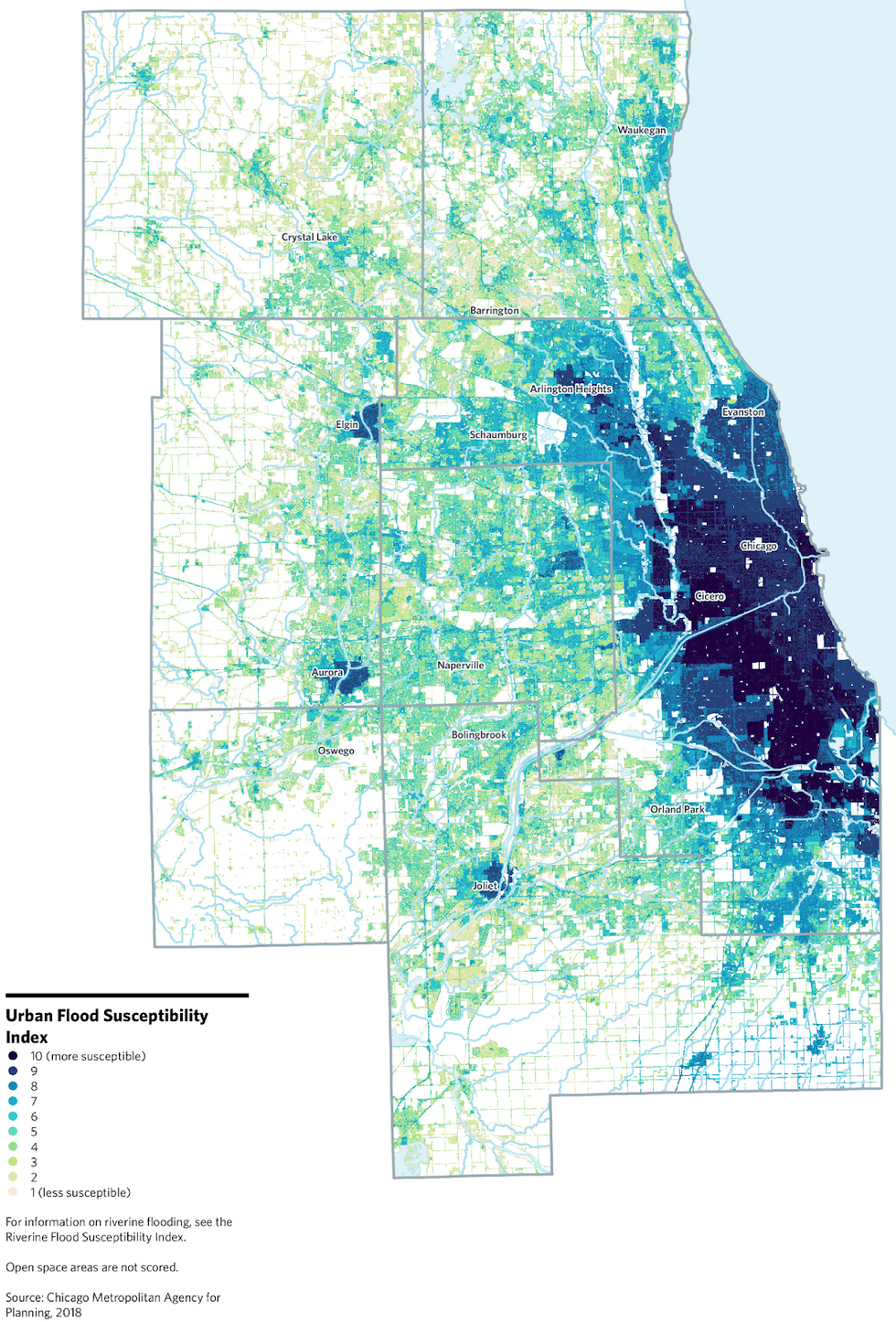 Urban Flood Susceptibility Index