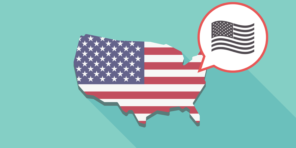 US map and flag illustration